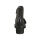 Botines para mujer con elastico, cremallera y hebilla en piel negra tacon 5 - Tallas disponibles:  34, 43