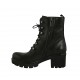 Stivaletto stringato da donna con cerniera in pelle nera tacco 5 - Misure disponibili: 42