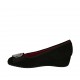Zapato de salon con accesorio para mujer en gamuza negra cuña 3 - Tallas disponibles:  33