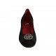 Zapato de salon con accesorio para mujer en gamuza negra cuña 3 - Tallas disponibles:  33