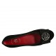 Zapato de salon con accesorio para mujer en gamuza negra cuña 3 - Tallas disponibles:  33