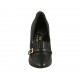 Chaussure pour femmes avec boucle en cuir noir talon 10 - Pointures disponibles:  31, 32, 42, 43