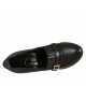 Woman's highfronted shoe with buckle in black leather heel 10 - Available sizes:  31, 32, 42, 43