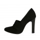 Woman's highfronted shoe with buckle in black suede heel 10 - Available sizes:  31, 32, 42