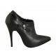 Chaussure fermée pour femmes avec fermeture éclair en cuir et cuir verni noir talon 11 - Pointures disponibles:  34, 42