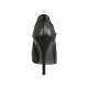 Scarpa accollata da donna con cerniera e strass in pelle e vernice nera tacco 11 - Misure disponibili: 32, 34, 42, 44
