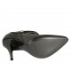 Chaussure fermée pour femmes avec fermeture éclair en cuir et cuir verni noir talon 11 - Pointures disponibles:  34, 42