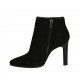 Bottines à bout pointu pour femmes avec fermeture éclair en daim noir talon 10 - Pointures disponibles:  31