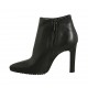 Botines a punta para mujer con cremallera en piel negra tacon 10 - Tallas disponibles:  31