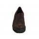Zapato cerrado para mujer con elasticos y plantilla extraible en gamuza marron y charol negro tacon 4 - Tallas disponibles:  32, 43, 44