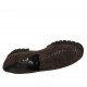 Zapato cerrado para mujer con elasticos y plantilla extraible en gamuza marron y charol negro tacon 4 - Tallas disponibles:  32, 43, 44