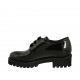 Scarpa derby stringata con plantare estraibile da donna in vernice nera tacco 4 - Misure disponibili: 32