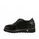 Zapato para mujer con cordones, plantilla extraible y estrases en gamuza y charol negro cuña 3 - Tallas disponibles:  34, 43