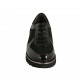 Woman's laced shoe with rhinestones and removable insole in black suede and patent leather wedge heel 3 - Available sizes:  34, 43