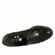 Zapato cerrado para mujer con elasticos, plantilla extraible y flecos en piel negra tacon 7 - Tallas disponibles:  42, 44