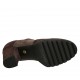 Zapato oxford para mujer con cordones y plantilla extraible en gamuza marron y gris pardo tacon 7 - Tallas disponibles:  43, 44