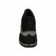 Chaussure richelieu à lacets pour femmes avec semelle amovible en daim noir et gris talon 7 - Pointures disponibles:  33, 43