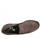 Chaussure fermée pour femmes avec elastiques, semelle amovible et strass en daim taupe talon 4 - Pointures disponibles:  43, 44, 45