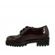 Chaussure derby à lacets avec semelle removible pour femmes en cuir verni bordeaux talon 4 - Pointures disponibles:  43