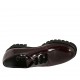 Chaussure derby à lacets avec semelle removible pour femmes en cuir verni bordeaux talon 4 - Pointures disponibles:  43