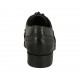 Woman's laced pointy Oxford shoe in black leather with Brogue decorations heel 3 - Available sizes:  43, 44, 45