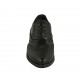 Woman's laced pointy Oxford shoe in black leather with Brogue decorations heel 3 - Available sizes:  43, 44, 45