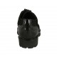 Chaussure richelieu à lacets pour femmes en daim et cuir brossé noir talon 3 - Pointures disponibles:  33, 43, 44