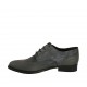 Scarpa stringata derby a punta da donna in pelle e camoscio grigio con decorazioni Brogue tacco 3 - Misure disponibili: 33, 34, 43, 45