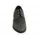 Woman's laced pointy derby shoe in grey suede and leather with Brogue decorations heel 3 - Available sizes:  33, 34, 43, 45