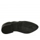 Zapato derby a punta para mujer en piel y charol negro con cordones y diseño Brogue tacon 3 - Tallas disponibles:  44, 45