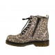 Woman's laced ankle boot with zipper in golden printed suede heel 3 - Available sizes:  32