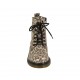 Bottines pour femmes avec lacets et fermeture éclair en daim imprimé or talon 3 - Pointures disponibles:  32