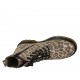 Woman's laced ankle boot with zipper in golden printed suede heel 3 - Available sizes:  32