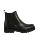 Bottines pour femmes en cuir noir avec élastiques talon 3 - Pointures disponibles:  32, 33, 43, 44