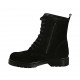 Woman's laced ankle boot with zipper in black suede heel 3 - Available sizes:  32