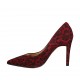 Decolté a punta da donna in camoscio rosso maculato tacco 9 - Misure disponibili: 33, 34