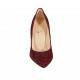 Zapato de salon puntiagudo en gamuza roja moteada para mujer tacon 9 - Tallas disponibles:  33, 34