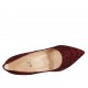 Zapato de salon puntiagudo en gamuza roja moteada para mujer tacon 9 - Tallas disponibles:  33, 34