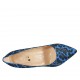 Zapato de salon puntiagudo en gamuza azul aciano moteada para mujer tacon 9 - Tallas disponibles:  33, 34