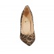 Zapato de salon puntiagudo en gamuza moteada beis para mujer tacon 9 - Tallas disponibles:  31