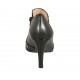 Woman's highfronted pointy shoe with zipper and studs in black leather heel 7 - Available sizes:  42