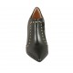 Chaussure fermée à bout pointu pour femmes avec fermeture éclair et goujons en cuir noir talon 7 - Pointures disponibles:  42