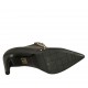 Woman's highfronted pointy shoe with zipper and studs in black leather heel 7 - Available sizes:  42