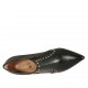 Woman's highfronted pointy shoe with zipper and studs in black leather heel 7 - Available sizes:  42
