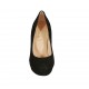 Zapato de salon para mujer en gamuza negra con plataforma y tacon 9 - Tallas disponibles:  31, 32