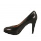 Zapato de salon con plataforma para mujer en piel negra tacon 9 - Tallas disponibles:  31