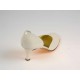 Escarpin ouvert pour femmes en cuir ivoire perlé talon 7 - Pointures disponibles:  32