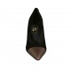 Zapato de salón puntiagudo para mujer en piel bronce y gamuza negra tacon 7 - Tallas disponibles:  31, 32, 34, 43, 45, 47