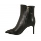 Bottines à bout pointu pour femmes avec fermeture éclair en cuir noir talon 8 - Pointures disponibles:  43