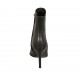 Bottines à bout pointu pour femmes avec fermeture éclair en cuir noir talon 8 - Pointures disponibles:  43